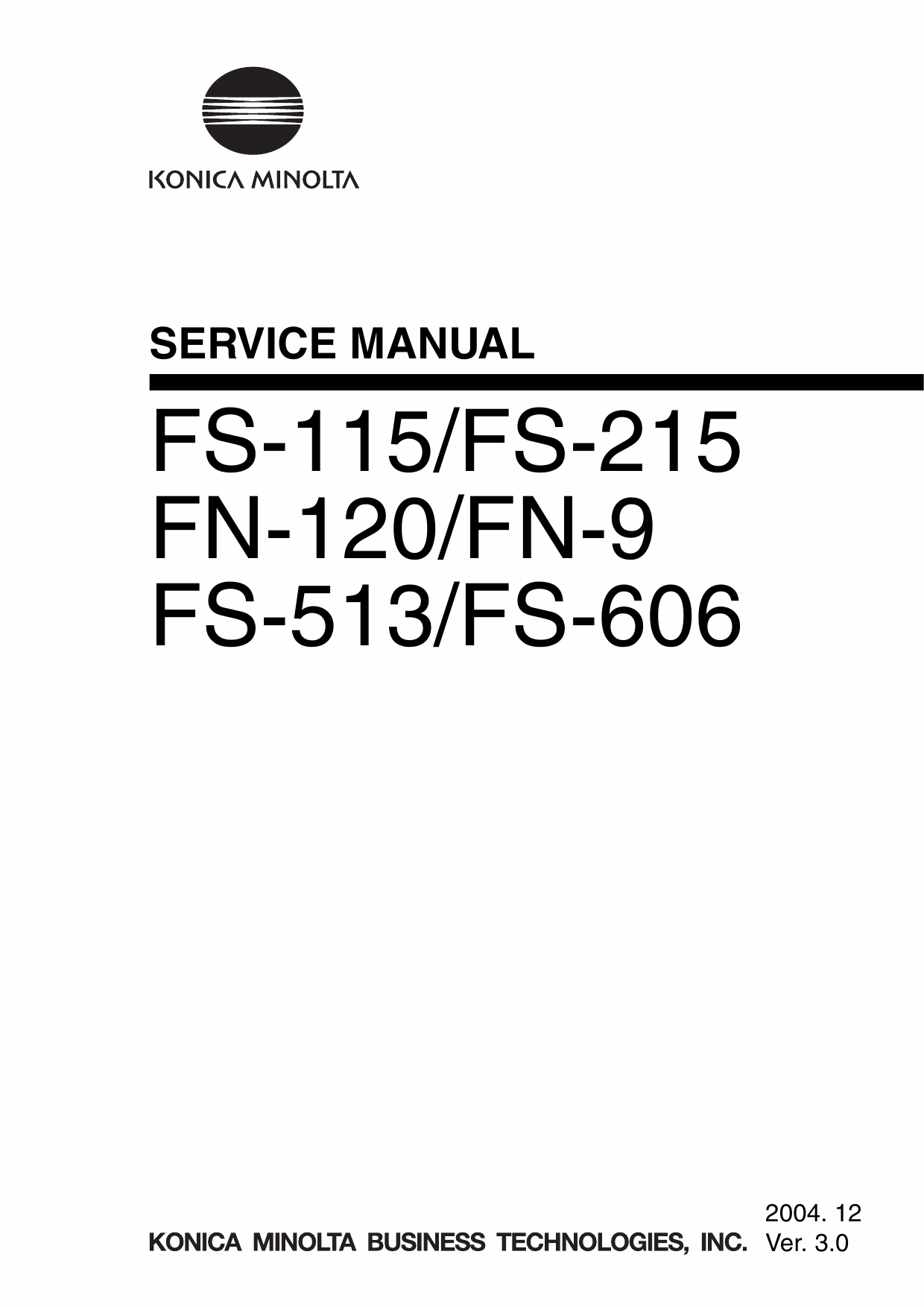 Konica-Minolta Options FS-115 FS-215 FN-120 FN-9 FS-513 FS-606 Service Manual-1